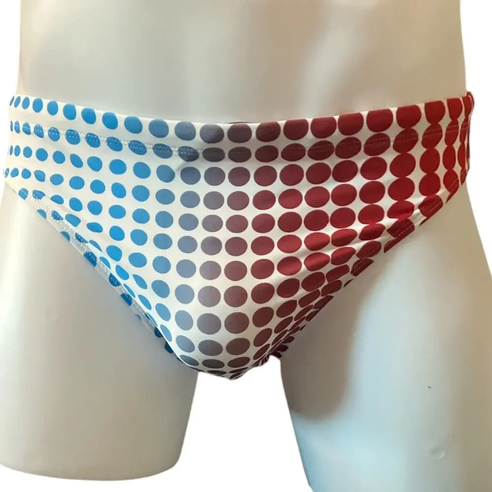 Andrew Christian Dots Bikini Red Blue Medium